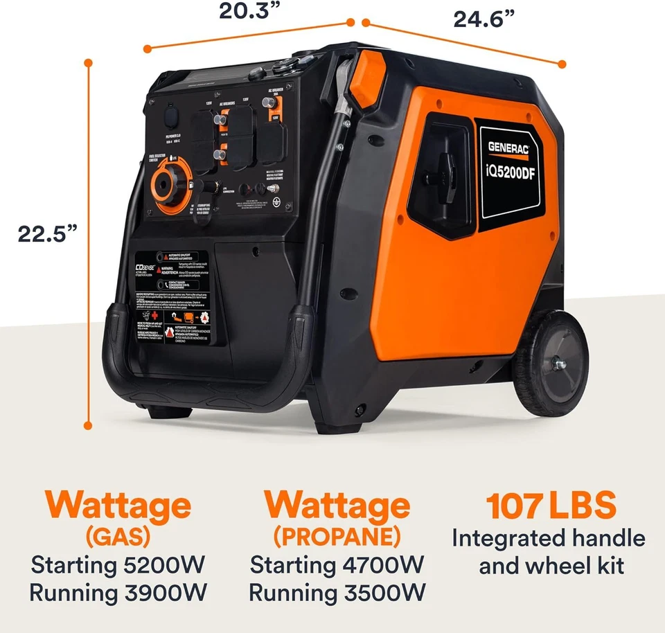 generac iq5200 df 3900 watt electric start dual fuel inverter generators. generac iq5200 df 3900 watt electric start dual fuel inverter generators.