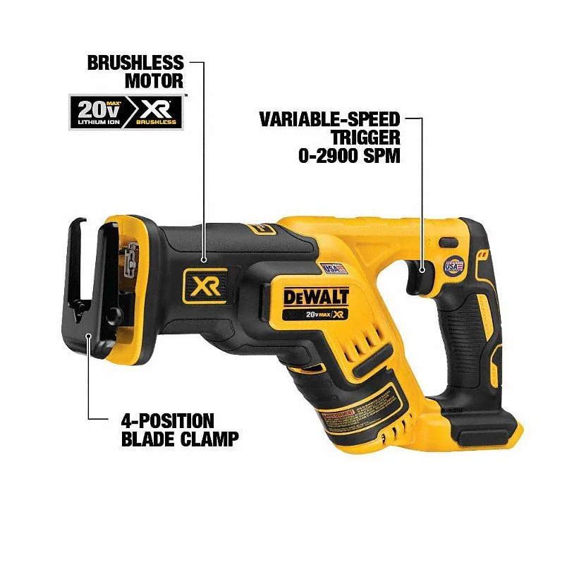 54JK23_5.webp DEWALT Cordless Tool Combination Kit: 6 Tools, 20 V DC Volt, Battery Included, 20V MAX* XR®, 31AC52