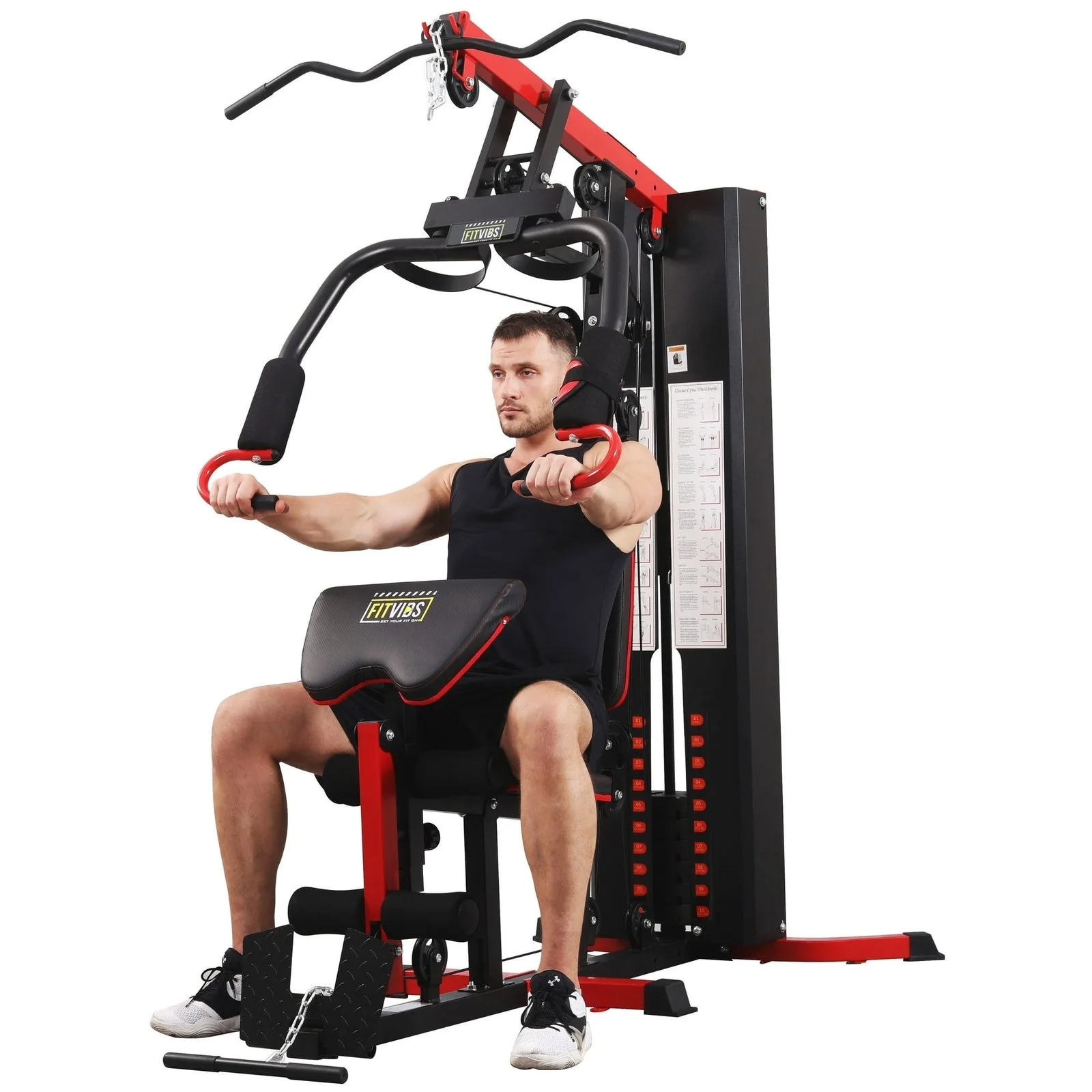 653-2-1.webp Fitvids LX750 Multifunctional Full Home Gym System Workout Station - Image 3
