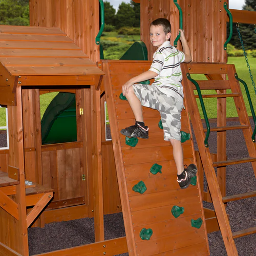 backyard discovery shenandoah cedar wood swing set slide backyard discovery shenandoah cedar wood swing set slide