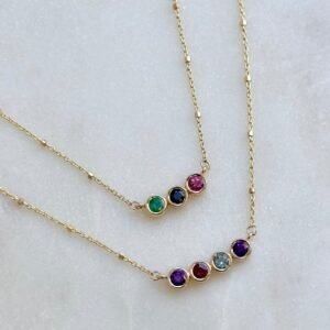 birthstone necklace 14k gold by baby gold