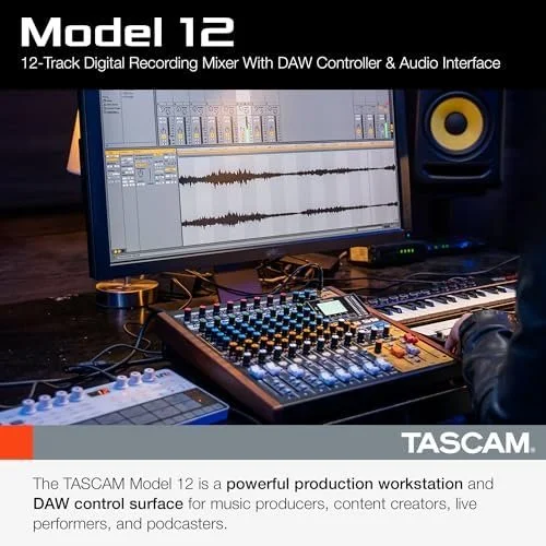 a2-51-1.webp Tascam Model 12 All-in-One 12-track Digital Multitrack Mixings and Recording Studio, Mixer, USB Audio Interface and DAW Controllers - Image 8
