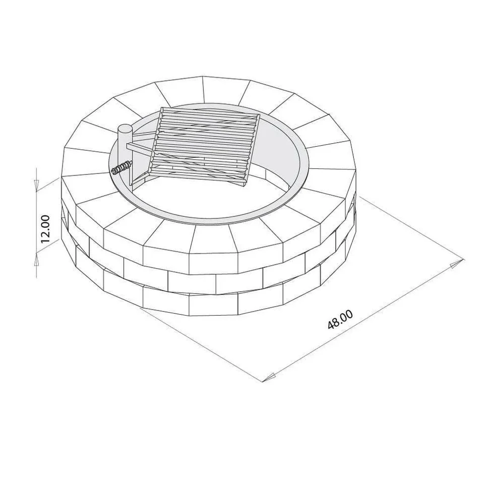 a3-99-1.webp Necessories Wood Burning Fire Pit Kit 48″ w/ Cooking Grate, Concretes in Santa Fes - Image 3