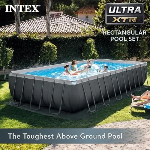 intex 26363eh ultra xtr deluxe rectangular above ground swimming pool set: 24ft x 12ft x 52in – includes 2100 gph sand filter pump – easy assemblys intex 26363eh ultra xtr deluxe rectangular above ground swimming pool set: 24ft x 12ft x 52in – includes 2100 gph sand filter pump – easy assemblys